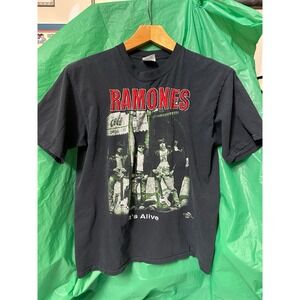 Ramones It's Alive T Shirt Rock & Death Black Heavyweight Men's L YAZBEK